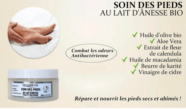 Soin des pieds au lait d'ânesse 