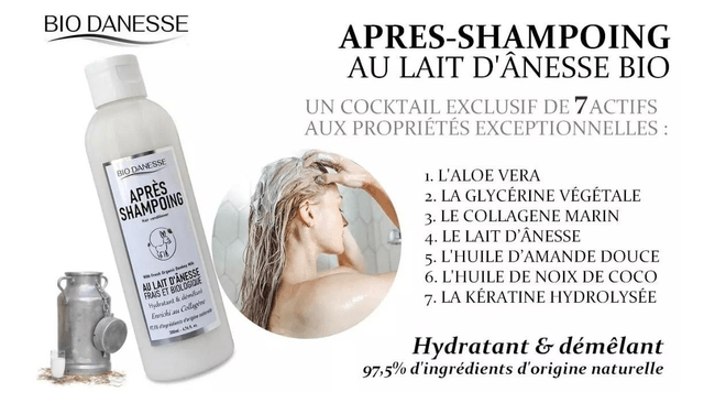 Après shampooing au lait d'ânesse 